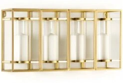 Photophore Mural Verre Et Métal Doré Diari L 60