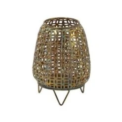 Photophore Sur Pied Métal Doré Antique Geera H 22 Cm