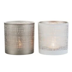 Photophore Verre Blanc Et Greige Liray H 15 Cm - Lot De 2 -TODAY || Disney || Fisher Price Soldes photophore verre blanc et greige liray h 15 cm lot de 2 5400924040024 381072