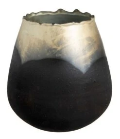 Photophore Verre Doré Et Noir Ysarg