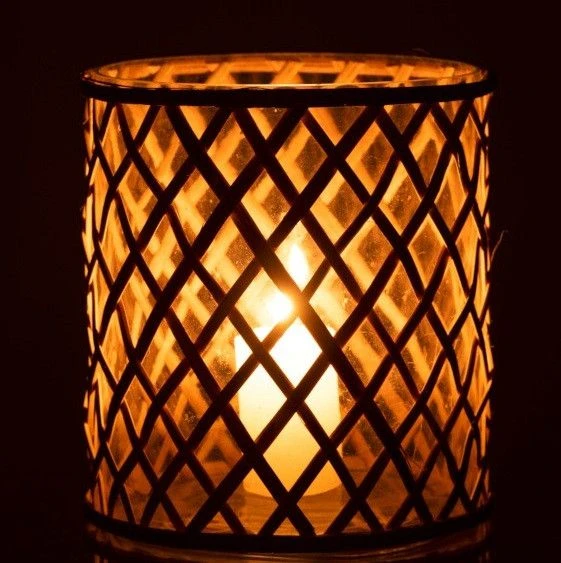 Photophore Verre Et Bois Clair Azura H 22 Cm - Lot De 2 5 Photophore Verre Et Bois Clair Azura H 22 Cm - Lot De 2 – Image 3