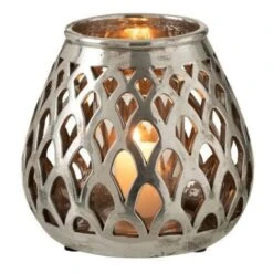 Photophore Verre Et Métal Argenté Omani -TODAY || Disney || Fisher Price Soldes photophore verre et metal argente omani 5400924011642 378098