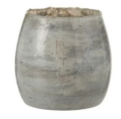 Photophore Verre Gris Marino H 19 Cm