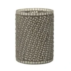 Photophore Verre Gris Omani H 17 Cm