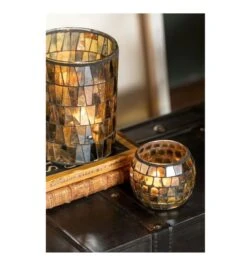 Photophore Verre Mosaïque Doré Et Gris Jibel H 20 Cm - Lot De 4 -TODAY || Disney || Fisher Price Soldes photophore verre mosaique dore et gris jibel h 20 cm lot de 4 5415203968746 375008