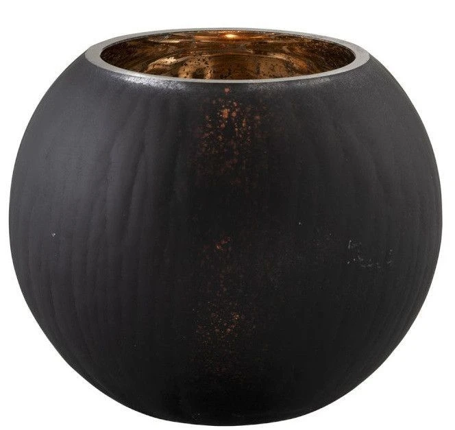 Photophore Verre Noir Mat Craquelé Et Doré Ysarg 3 Photophore Verre Noir Mat Craquelé Et Doré Ysarg