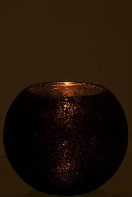 Photophore Verre Noir Mat Craquelé Et Doré Ysarg 7 Photophore Verre Noir Mat Craquelé Et Doré Ysarg – Image 5