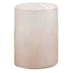 Photophore Verre Rose Clair Kimen H 17 Cm