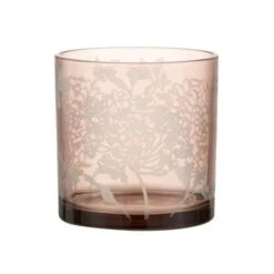 Photophore Verre Rose Kimen H 15 Cm - Lot De 6