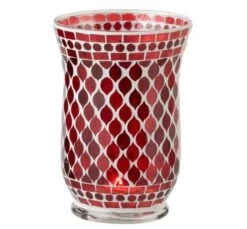 Photophore Verre Rouge Et Blanc Winno H 19 Cm -TODAY || Disney || Fisher Price Soldes photophore verre rouge et blanc winno h 19 cm 5415203968661 370582