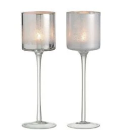 Photophores Sur Pied Verre Blanc Et Argenté Licia - Lot De 2 -TODAY || Disney || Fisher Price Soldes photophores sur pied verre blanc et argente licia lot de 2 5415203921253 360425