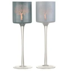 Photophores Verre Blanc Et Bleu Marino H 30 Cm - Lot De 2 -TODAY || Disney || Fisher Price Soldes photophores verre blanc et bleu marino h 30 cm lot de 2 5400924040178 373198