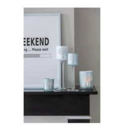 Photophores Verre Blanc Et Bleu Marino H 30 Cm - Lot De 2 -TODAY || Disney || Fisher Price Soldes photophores verre blanc et bleu marino h 30 cm lot de 2 5400924040178 373201