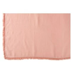 Plaid à Franges Tissu Lin Orange Corali - Lot De 2