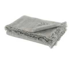 Plaid Effilé Acrylique Gris Liath