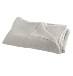 Plaid Tissu Gris Clair Délavé Cinte