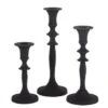 Set De 3 Bougeoir Classique En Aluminium Noir Icka - Lot De 3