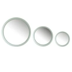 Set De 3 Miroirs Verre Et Métal Bleu Clair Mat Azura
