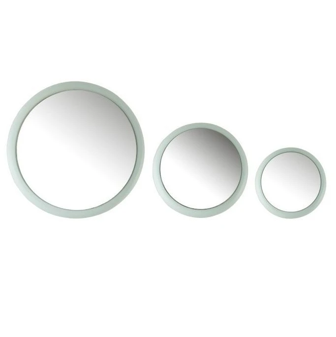 Set De 3 Miroirs Verre Et Métal Bleu Clair Mat Azura 3 Set De 3 Miroirs Verre Et Métal Bleu Clair Mat Azura