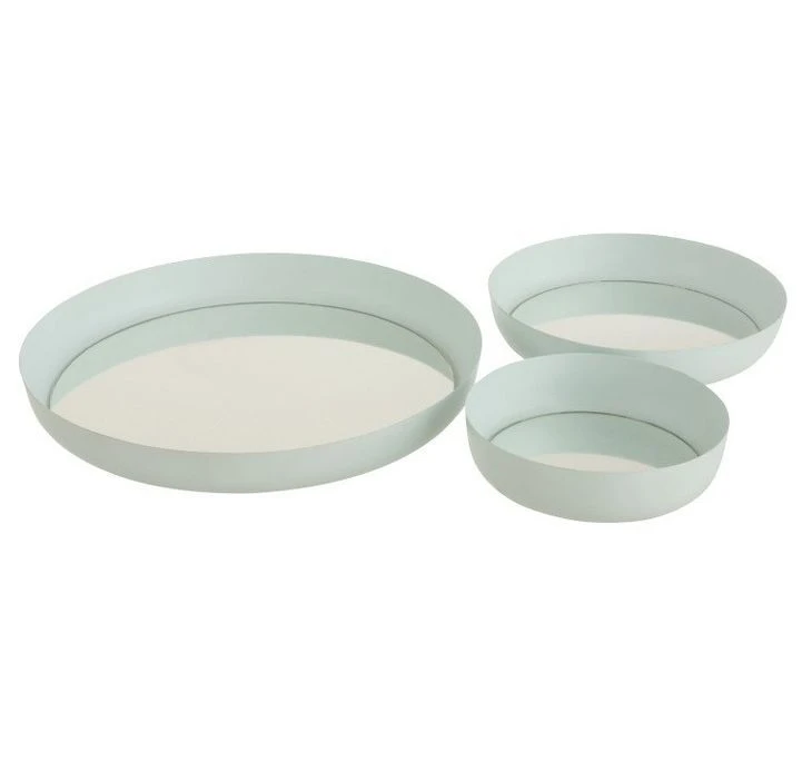 Set De 3 Miroirs Verre Et Métal Bleu Clair Mat Azura 5 Set De 3 Miroirs Verre Et Métal Bleu Clair Mat Azura – Image 3