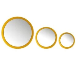 Set De 6 Miroirs Verre Et Métal Jaune Mat Nayra