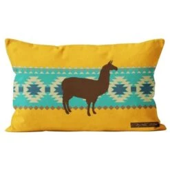 SOLEIL D'OCRE Housse De Coussin Lama 32 X 50 Cm