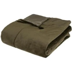 SONIA Edredon Velours - 80 X 180 Cm - Vert Kaki